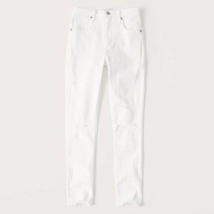 Super Skinny Ankle Ultra High Rise White Jeans